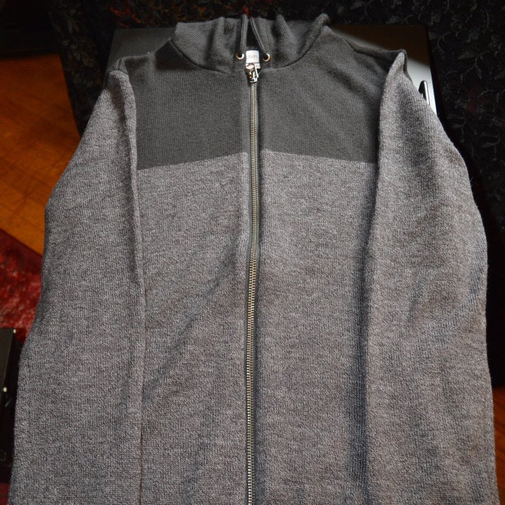 Calvin Klein Mens X-Small Black/Gray Zip Up Hoody